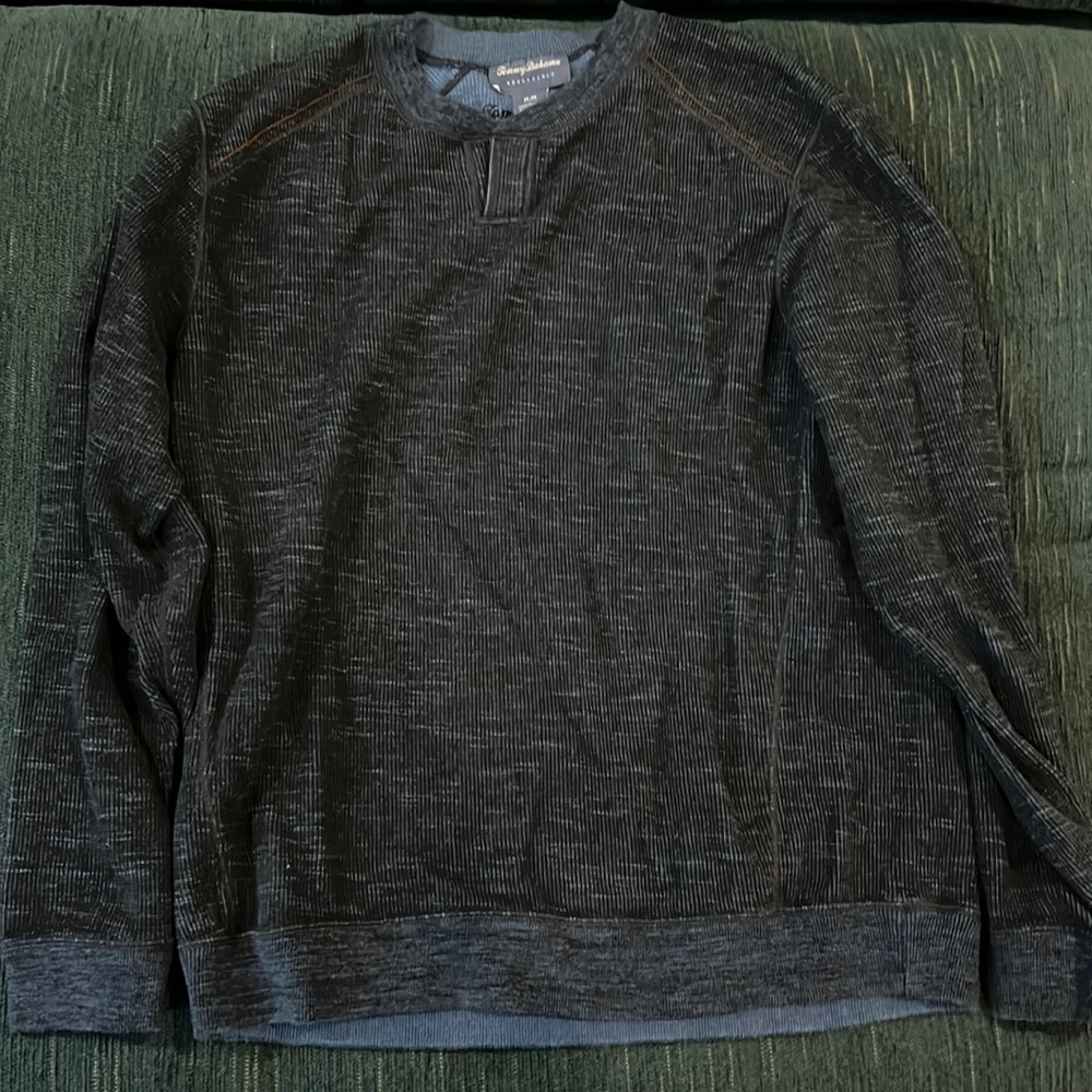 Tommy Bahama reversible blue sweater